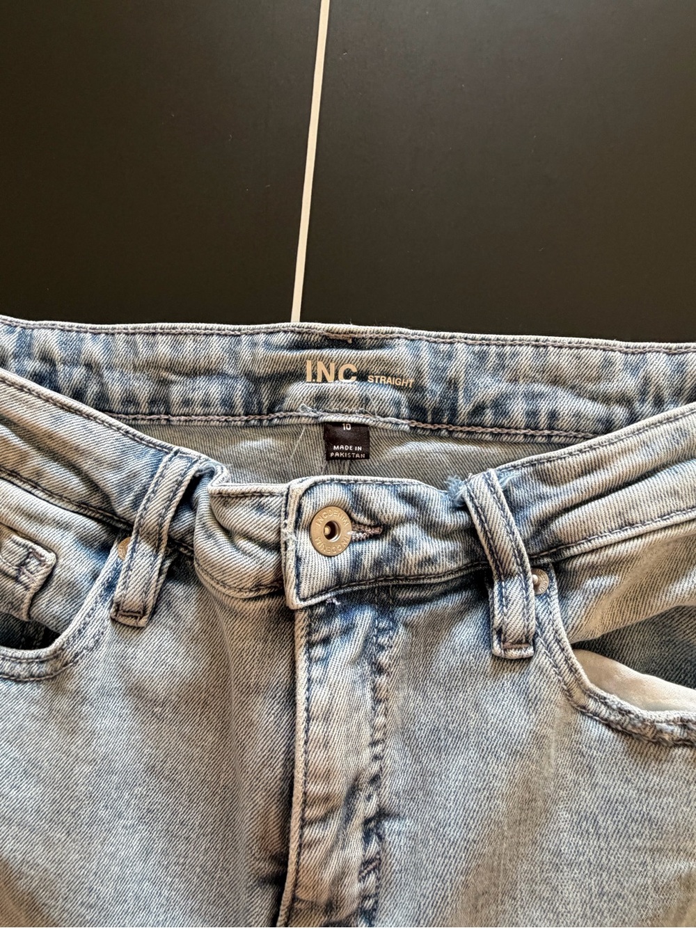 INC International Concepts Light Blue Straight-Leg Jeans
